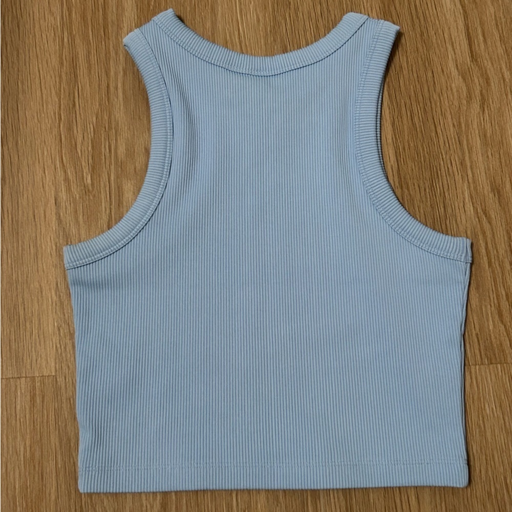 Divided Light Blue Ribbed Tank Top - Picture 2 of 3